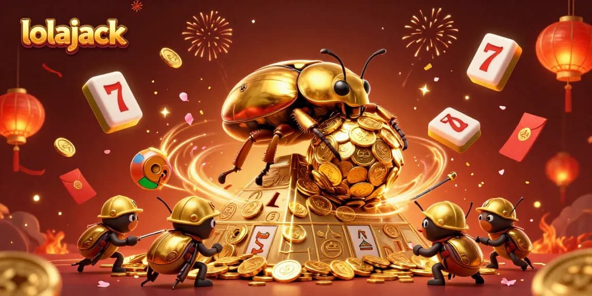 Experience thrilling gameplay with lolajack as golden coins and festive elements celebrate your wins.