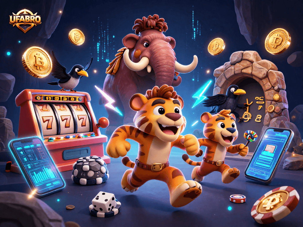 Engage with UFABRO's dynamic casino experience featuring vibrant games and crypto elements.