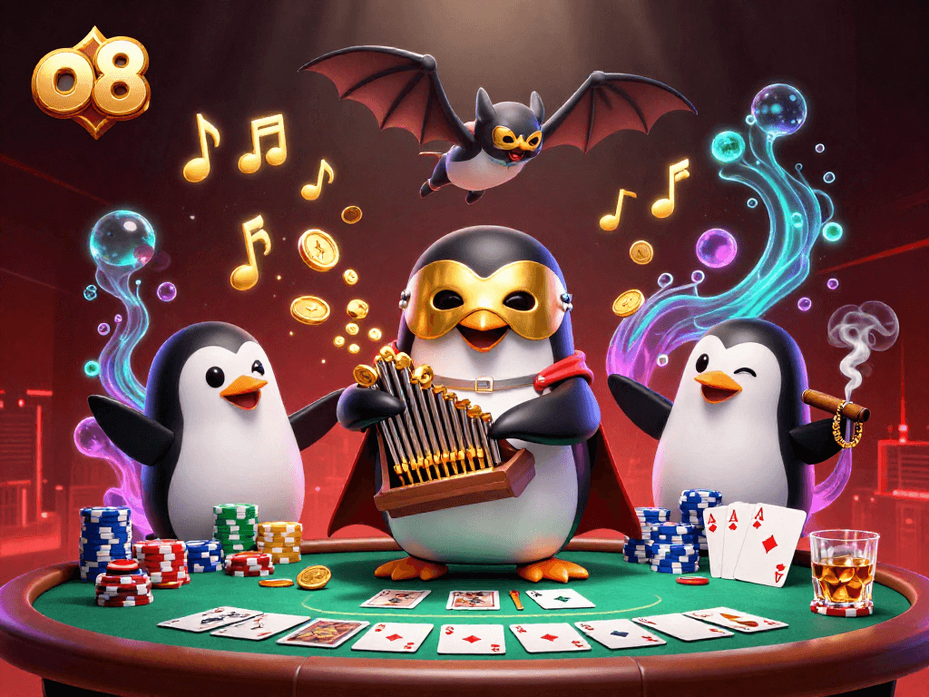 Experience the vibrant atmosphere of o8 with stunning colorful elements in a 3D casino scene.