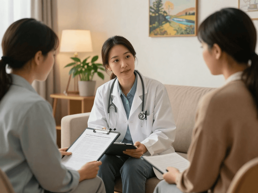 Psychiatric assessment near me in a trusted mental health clinic, featuring compassionate doctor consultation and patient care.