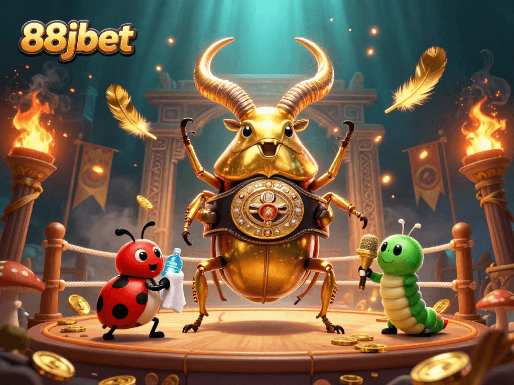 Experience thrilling action with 88jbet as the golden beetle battles in an electrifying casino arena.