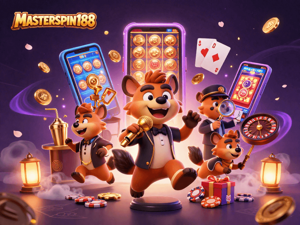 Join the fun at MASTERSPIN188 with hyenas in a comedy casino setting, mixing drinks and checking IDs!
