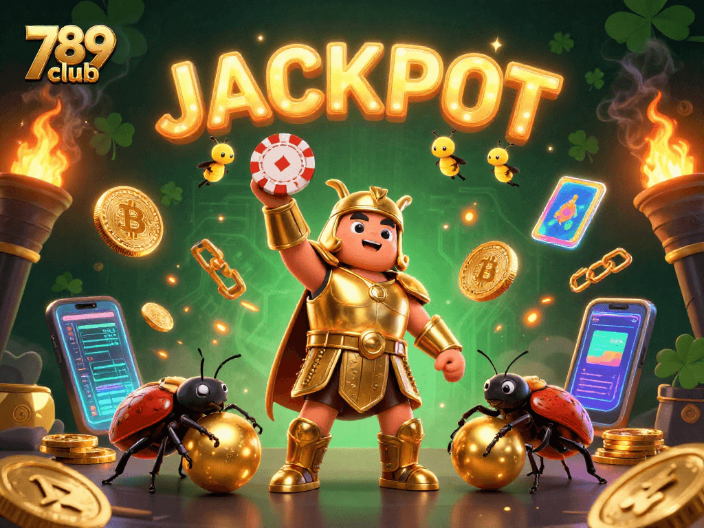 Join the excitement at 789 club with vibrant illustrations showcasing thrilling poker action and crypto elements.