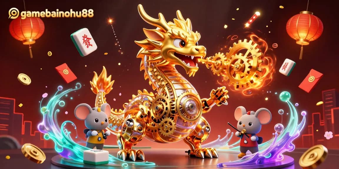 Engage in thrilling gameplay with gamebainohu88 featuring a golden dragon and 3D casino elements.