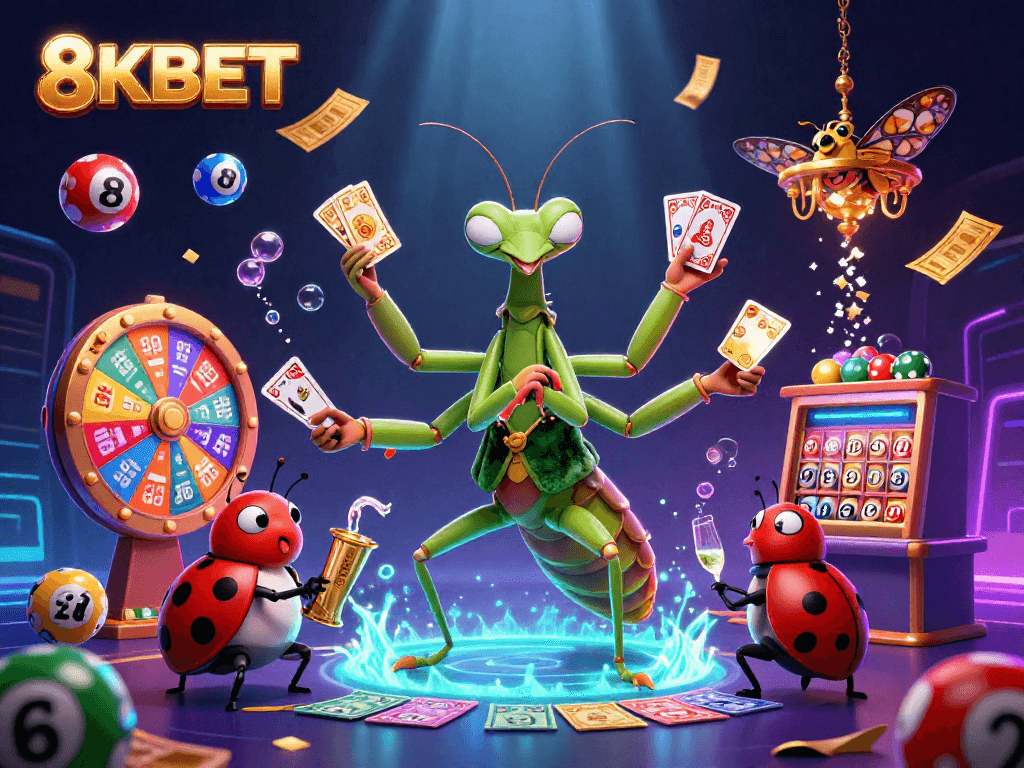 Experience dynamic gambling with 8KBET’s vibrant illustration of casino action and excitement.