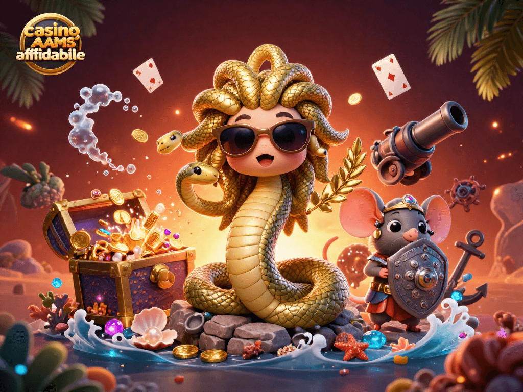 Gioca nel casino non AAMS affidabile con Medusa e un topo valoroso in un mondo di tesori e divertimento.