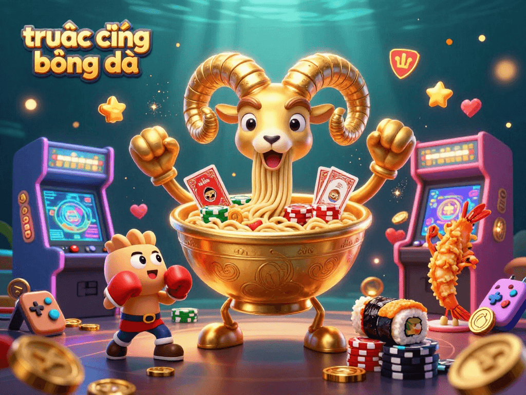Experience trực tiếp bóng đá excitement as animated characters engage in casino action with vibrant gaming elements.