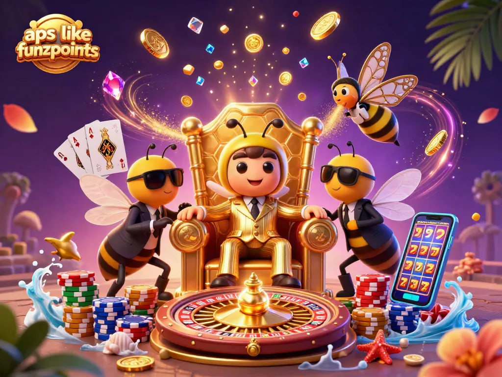 Play exciting games with apps like funzpoints, featuring vibrant casino elements and bonuses.