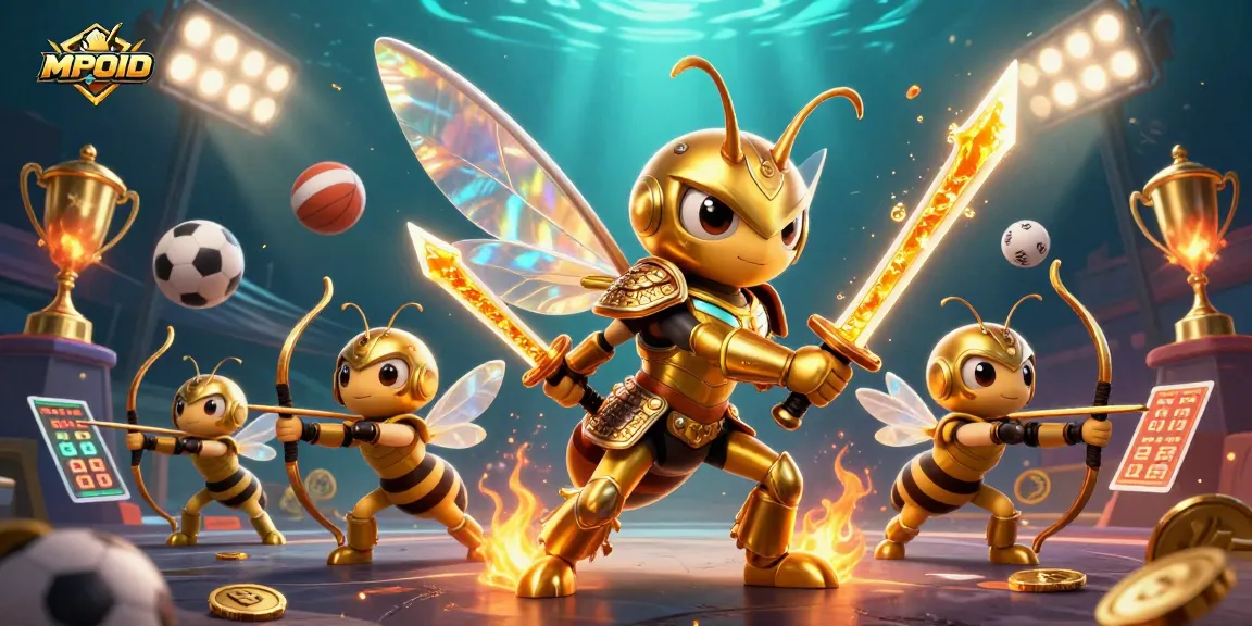 Bet on winning strategies with MPOID in a vibrant casino scene featuring sports elements.