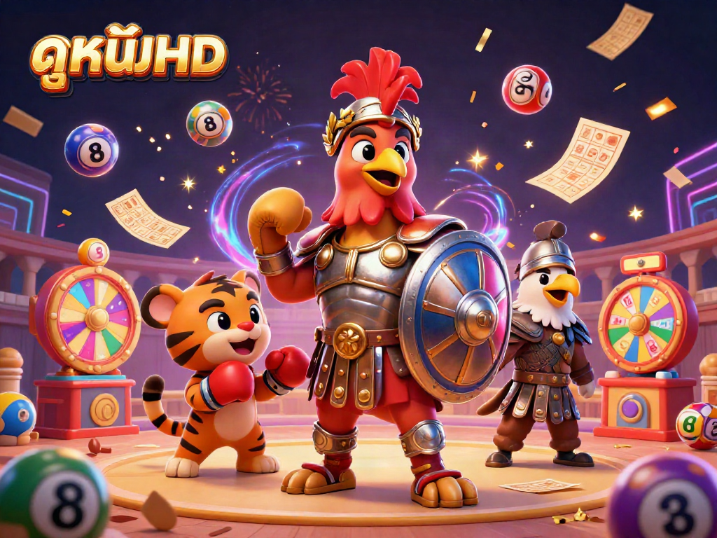 Engage in ดูหนังHD with an exciting atmosphere filled with lottery balls and dynamic game elements.