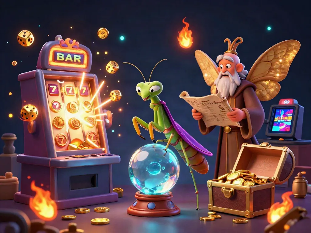 Unleash exciting moments in slots with 78win's vibrant 3D scene featuring a fortune teller and jackpot elements.