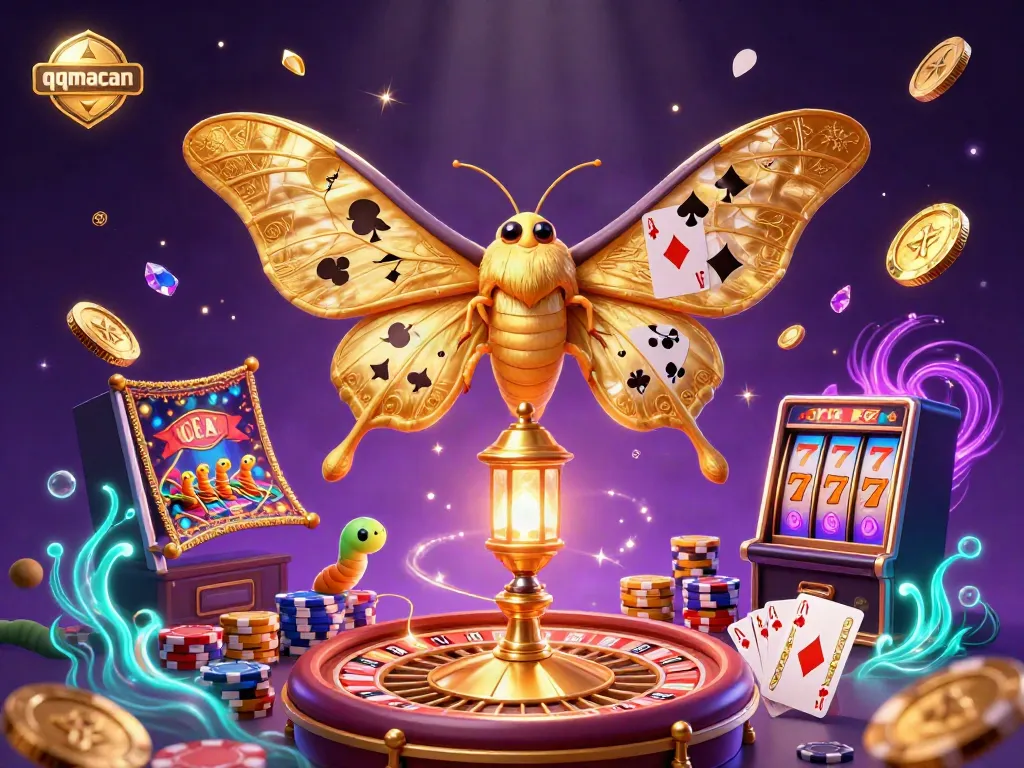 Experience the thrilling world of qqmacan where golden coins cascade and vibrant casino scenes come to life.