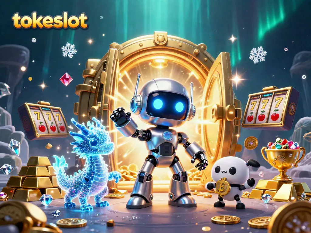 Experience the exciting world of tokeslot, showcasing vibrant casino elements and a futuristic theme.