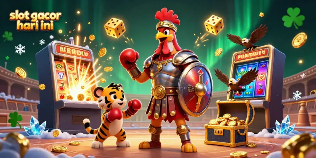 Experience the thrill of slot gacor hari ini with vibrant casino elements and characters.