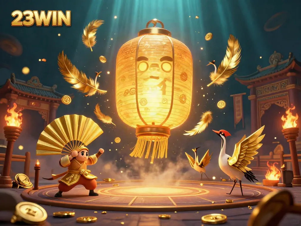 Experience the dynamism of 23WIN in this vibrant casino-themed 3D illustration.