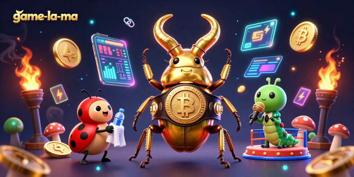 Engage in thrilling gaming action at game-la-ma with vibrant 3D casino illustration.