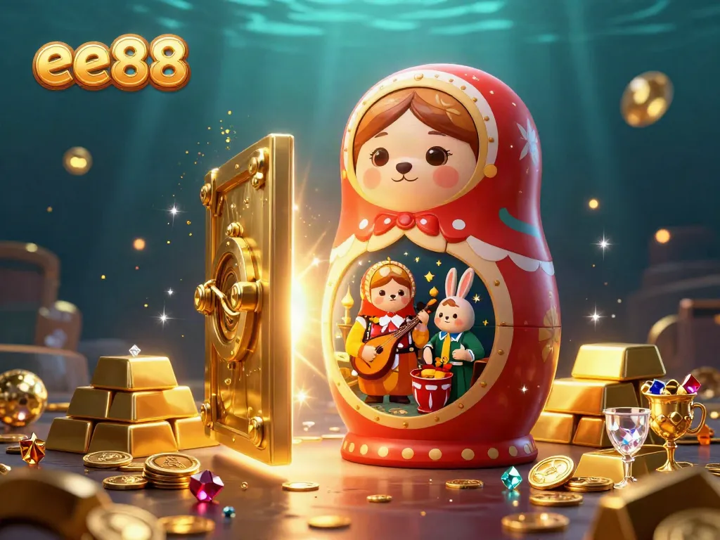 Experience the excitement of ee88 with vibrant characters and casino treasures in a dynamic 3D scene.