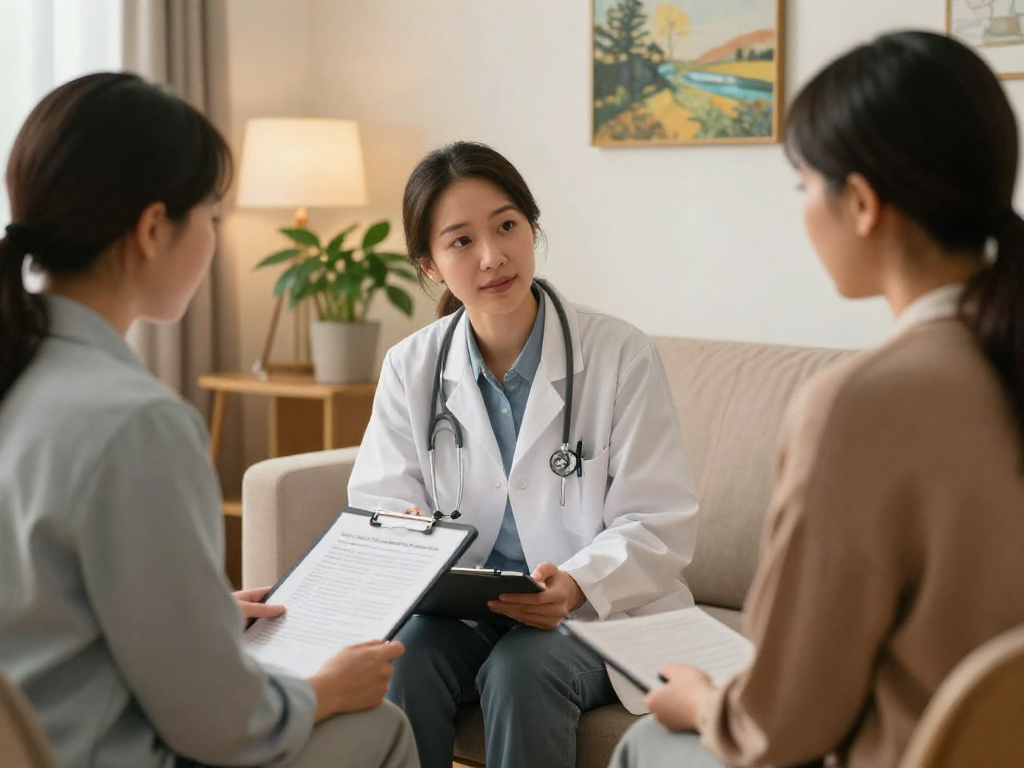 Psychiatric assessment near me in a trusted mental health clinic, featuring compassionate doctor consultation and patient care.