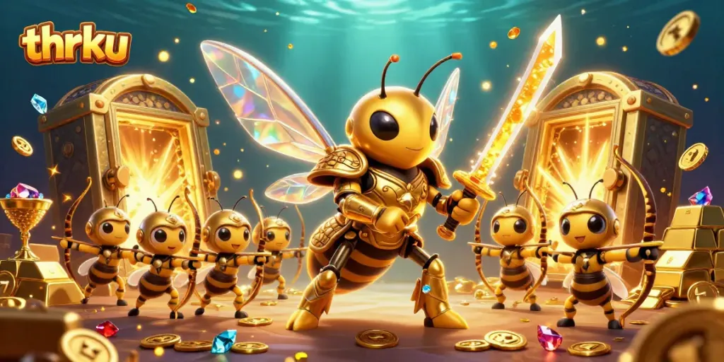 Experience thrilling gameplay at thrku with vibrant 3D casino characters and dazzling treasures.