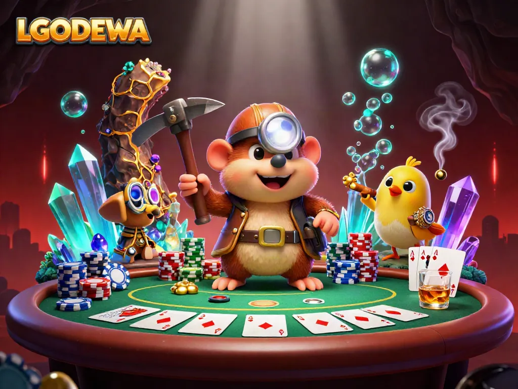 Experience thrilling gaming at LGODEWA with vibrant casino elements and delightful characters.