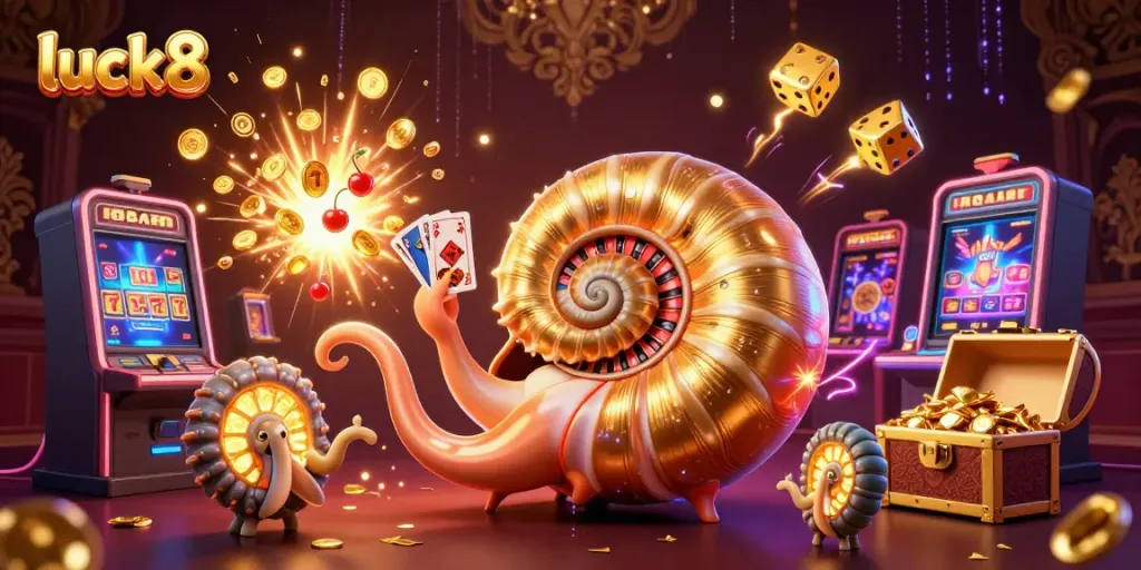 Experience luck8 excitement with a cartoon nautilus roulette, exploding jackpots, and vibrant casino action.