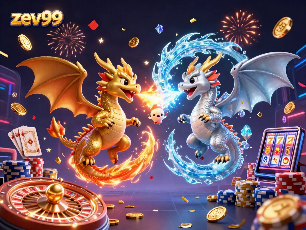 Win big at zev99 with playful dragons and exciting casino elements in a vibrant 3D scene.