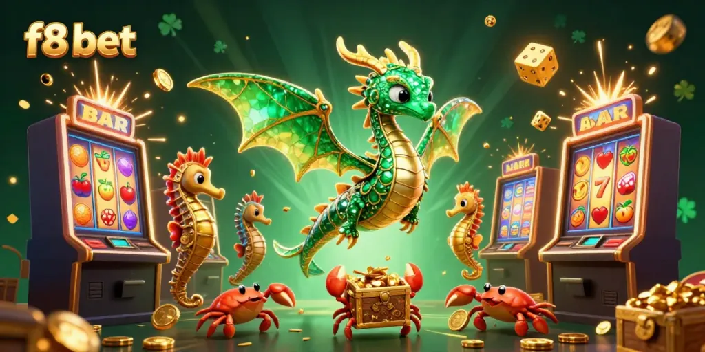 Experience f8 bet in a vibrant 3D casino illustration, showcasing thrilling gameplay and stunning visuals.