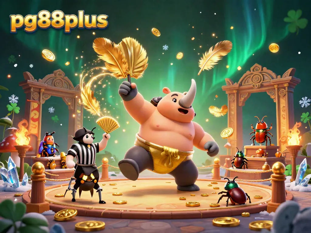 Witness the thrilling action at pg88plus as a rhinoceros beetle sumo champion pounds the arena, sending coins flying!