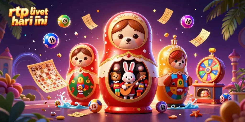 Experience vibrant rtp live slot hari ini, showcasing casino elements with lively characters in an engaging scene.