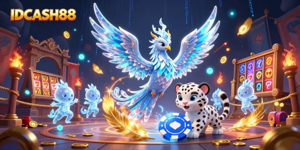 Engage in thrilling rolls at IDCASH88 with stunning visuals of vibrant slot games and captivating elements.