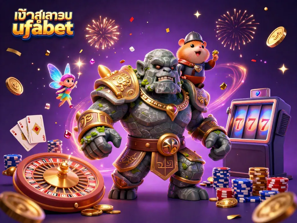 Experience the excitement in the casino with เข้าสู่ระบบ ufabet, featuring vibrant characters and thrilling game elements.