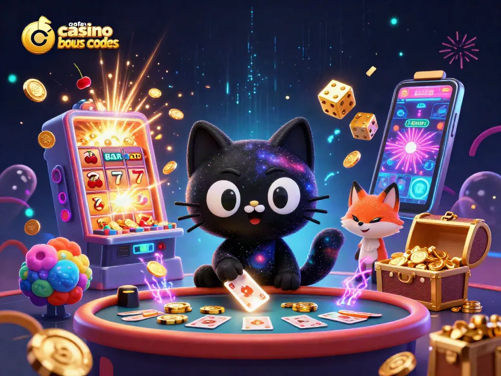 Engage with exclusive cafe casino bonus codes amidst electrifying casino elements and vibrant characters.