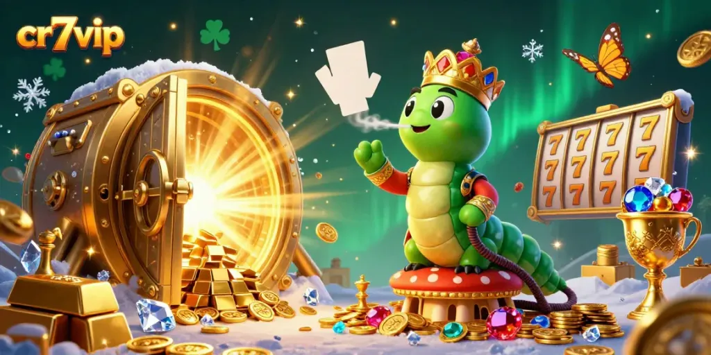Menangkan jackpot di cr7vip dengan simbol poker dan koin emas yang bercahaya.