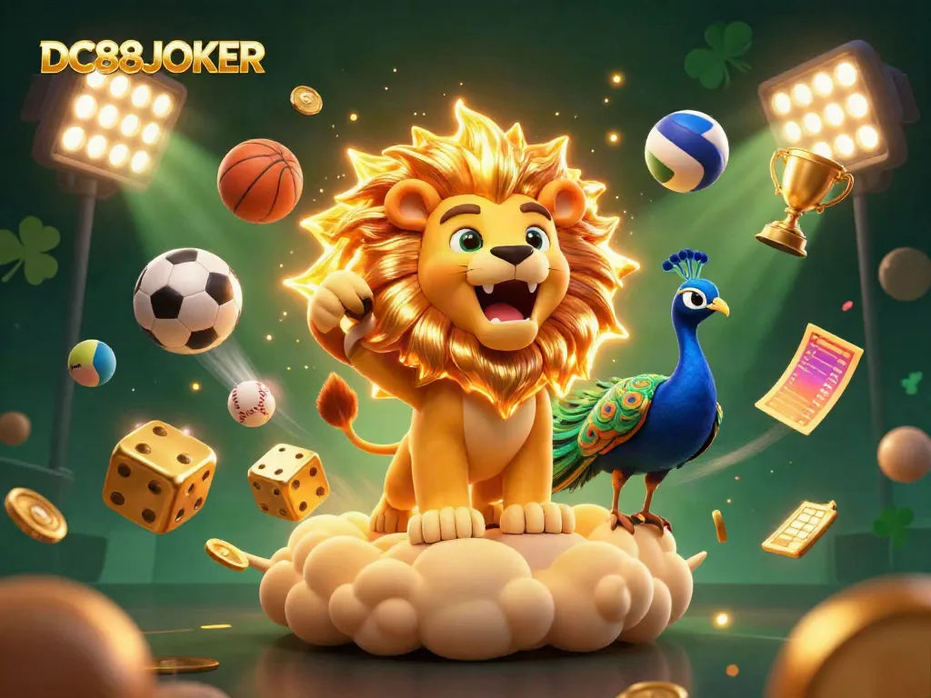 Experience the thrilling energy of DC88JOKER with a vibrant casino-themed illustration.