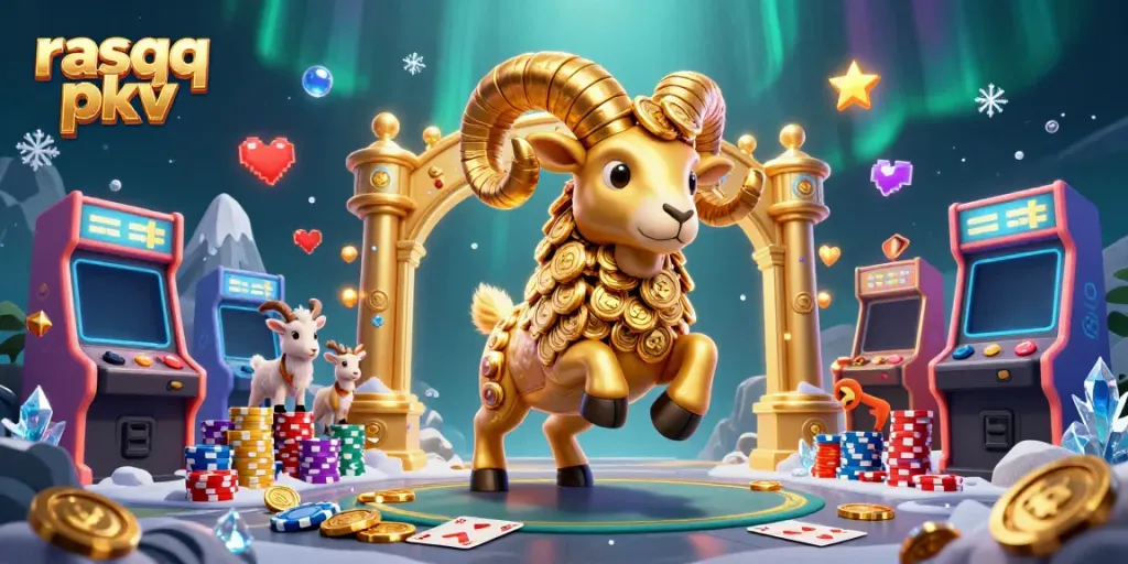 Experience the excitement of rasqq pkv with dynamic poker elements in a vibrant casino scene.