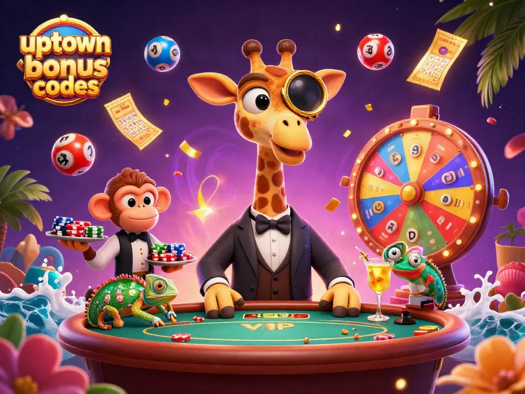 Play with uptown aces bonus codes and enjoy vibrant casino excitement in this dynamic 3D scene.