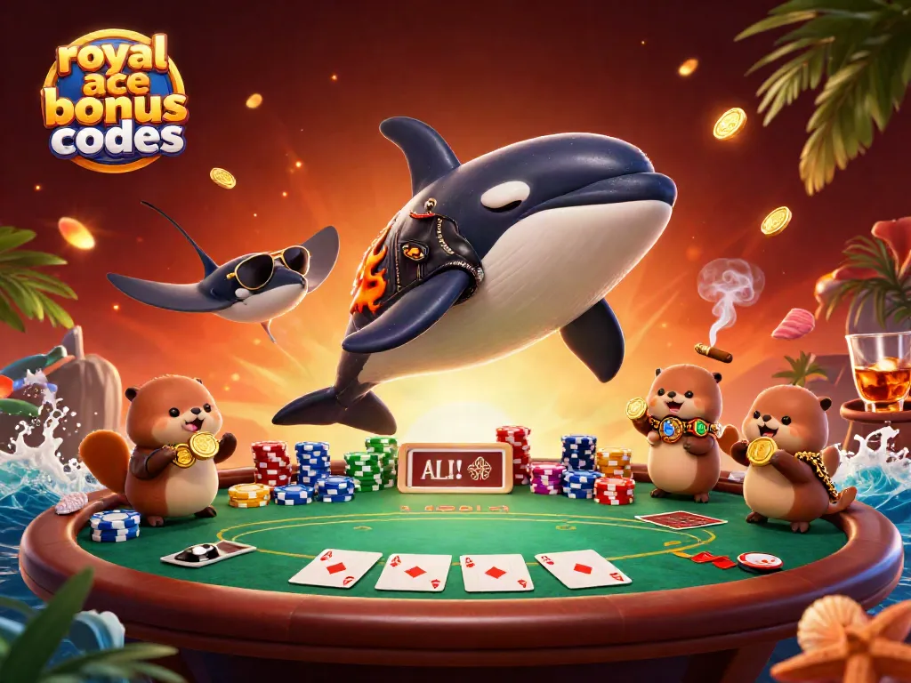 Play with royal ace bonus codes and win big with fun characters and vibrant casino elements.