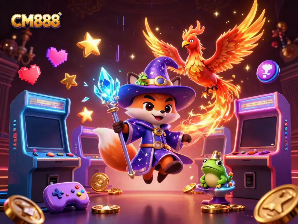 Engage in thrilling gaming adventures at CM888 with magical creatures and vibrant slot machines.