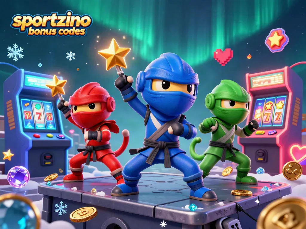 Synchronize with sportzino bonus codes and casino challenges in this vibrant 3D gaming scene.