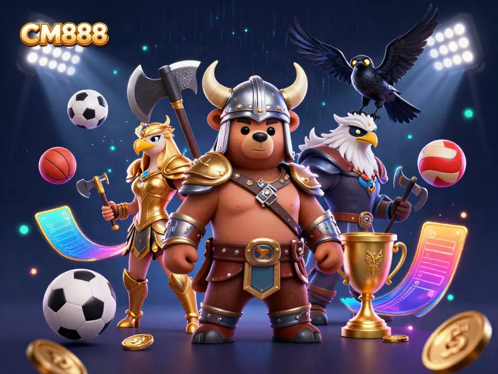 Experience multiple gaming elements with CM888 in this vibrant ultra-detailed scene of a Viking berserker and Valkyrie eagle.